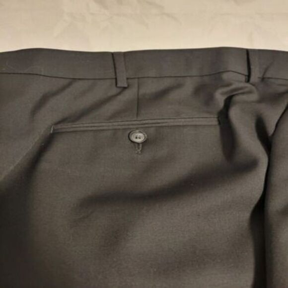 Stafford Big & Tall Black Trousers Slacks Travel Stretch Flat Front Men's New 50 - Picture 4 of 9